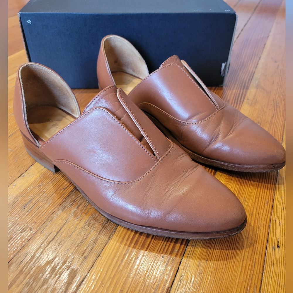Nisolo Women's Tan Brown Leather Emma D'orsay Oxford Flats Size 8